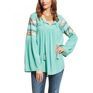 ARIAT BOHO SOUTHWESTERN COUNTRY EMBROIDERED BLOUSE